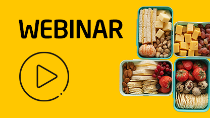 Plastikbehälter für Lebensmittel auf gelbem Hintergrund